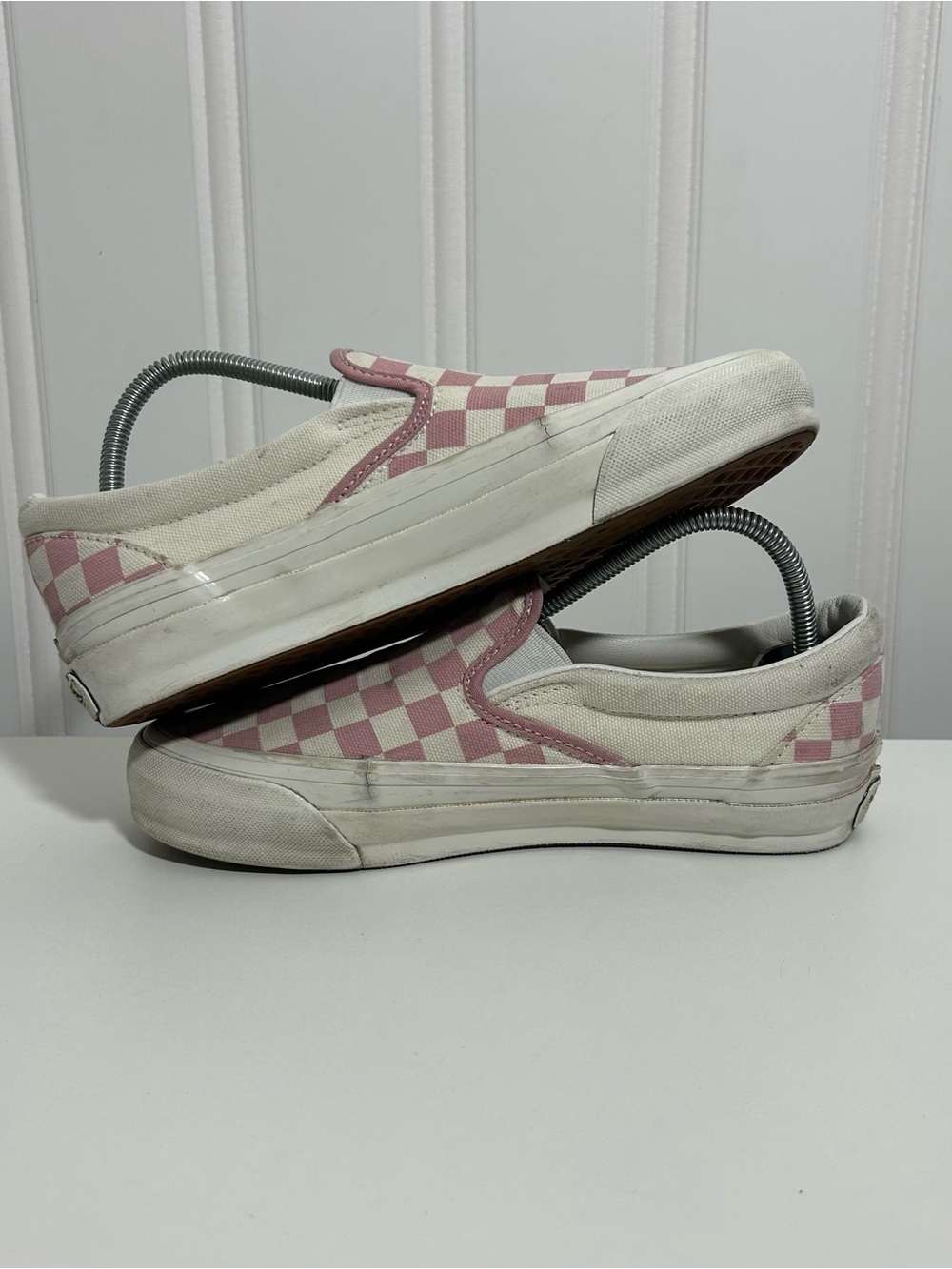 Vans Slip-On Checkerboard Sneakers - Pink/White 98 lx - Picture 5 of 8